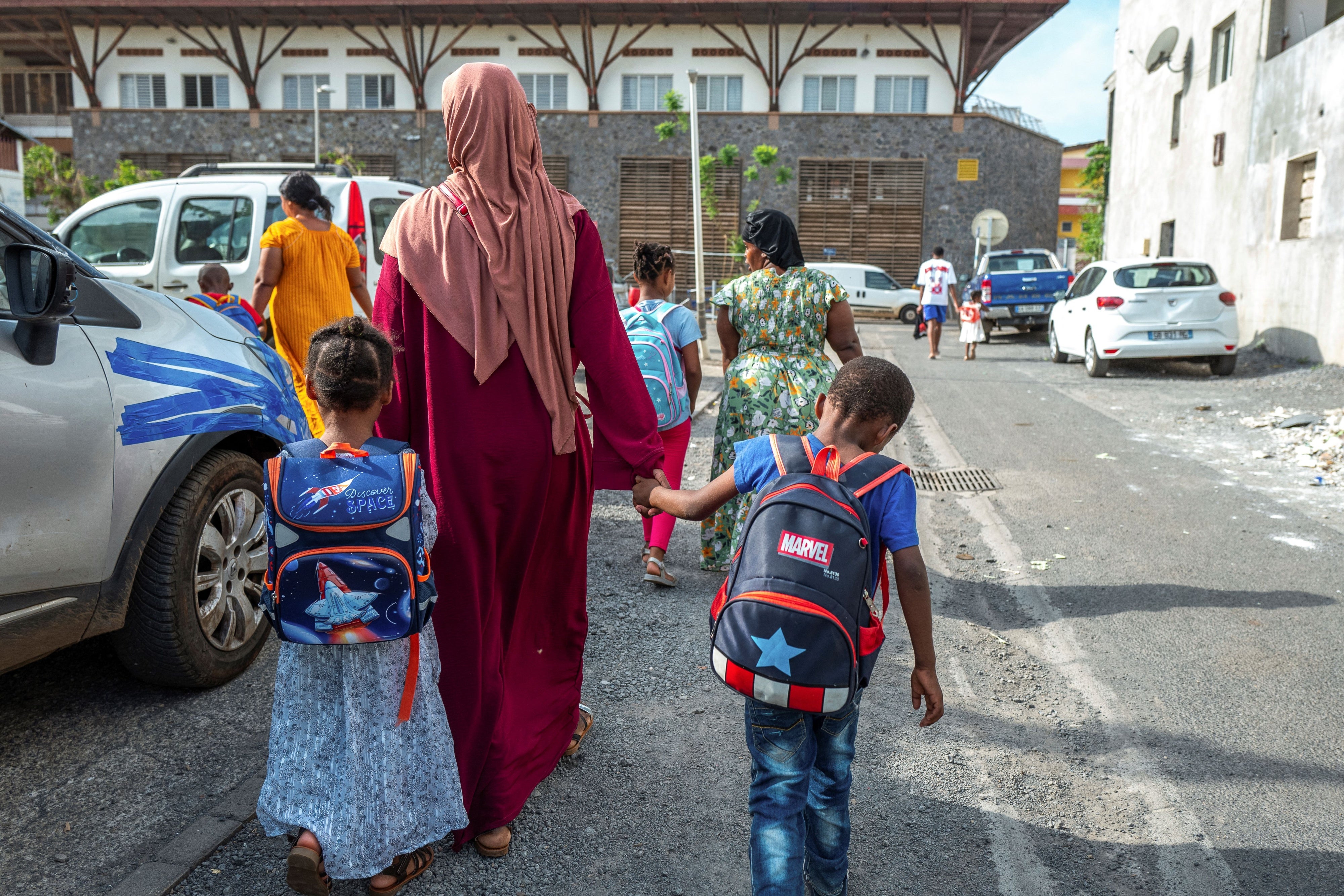 Children on their way to school